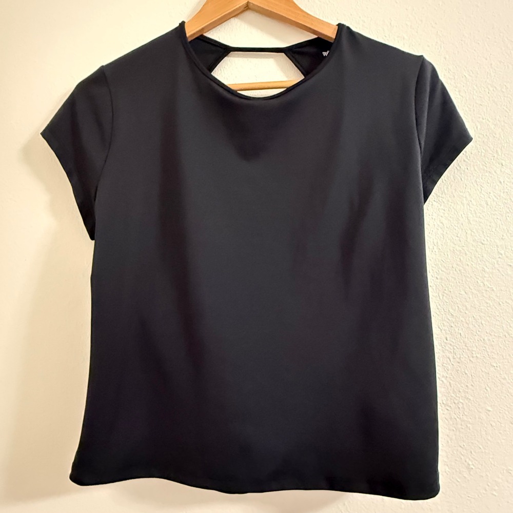 Wild Fable Womens XL Black Open Back Crossover Active Top Yoga Shirt
